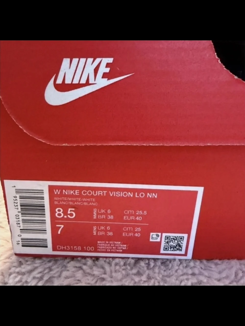 Nike Court Vision Lo NN White Sneakers - Size 8.5 Women's - Picture 3 of 3